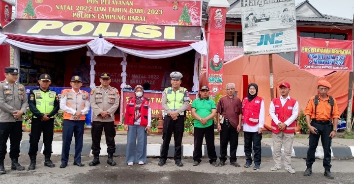Senkom Mitra Polri Kab Lampung Barat Berpartisipasi Dalam Pengamanan Nataru 2022