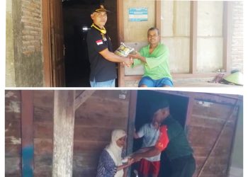 Babinsa Padaan Japah Bersinergi dengan Senkom Bagikan Zakat Kepada Warga