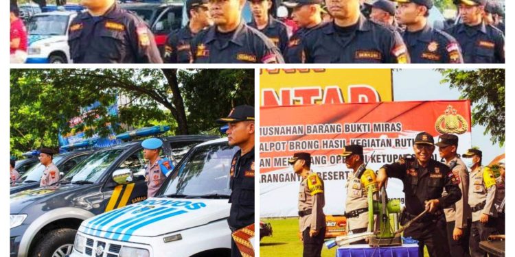 Polres Karanganyar laksanakan Apel Gelar Pasukan Operasi Ketupat Candi Tahun 2023