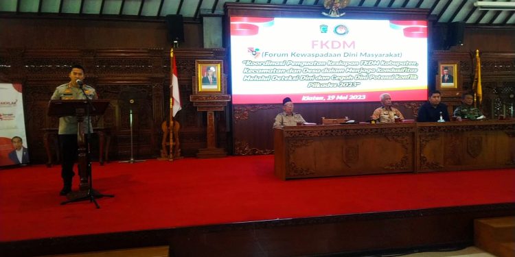 FKDM Klaten Gelar Koordinasi Penguatan Deteksi Dini Potensi Konflik Jelang Pilkades Serentak