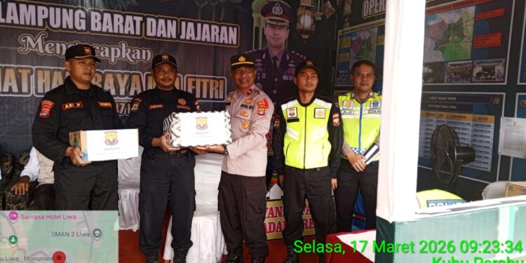Senkom Mitra Polri Kab Lampung Barat Peduli Posko Mudik Lebaran 1447H